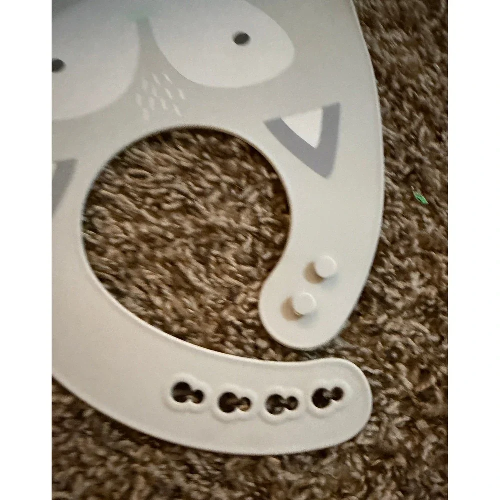 Cloud Island Two Silicone Feeding Bibs Green & Gray
